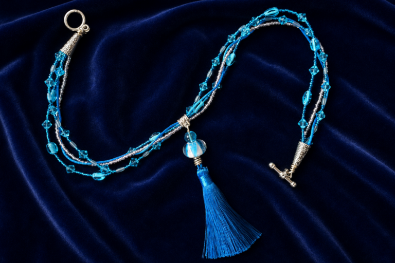 Light Blue Tassel necklace